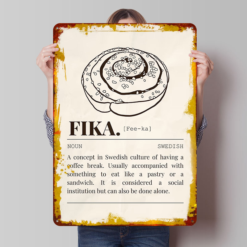 Retro Poster Gaming - Swedish Fika Metal Poster Customized Wall