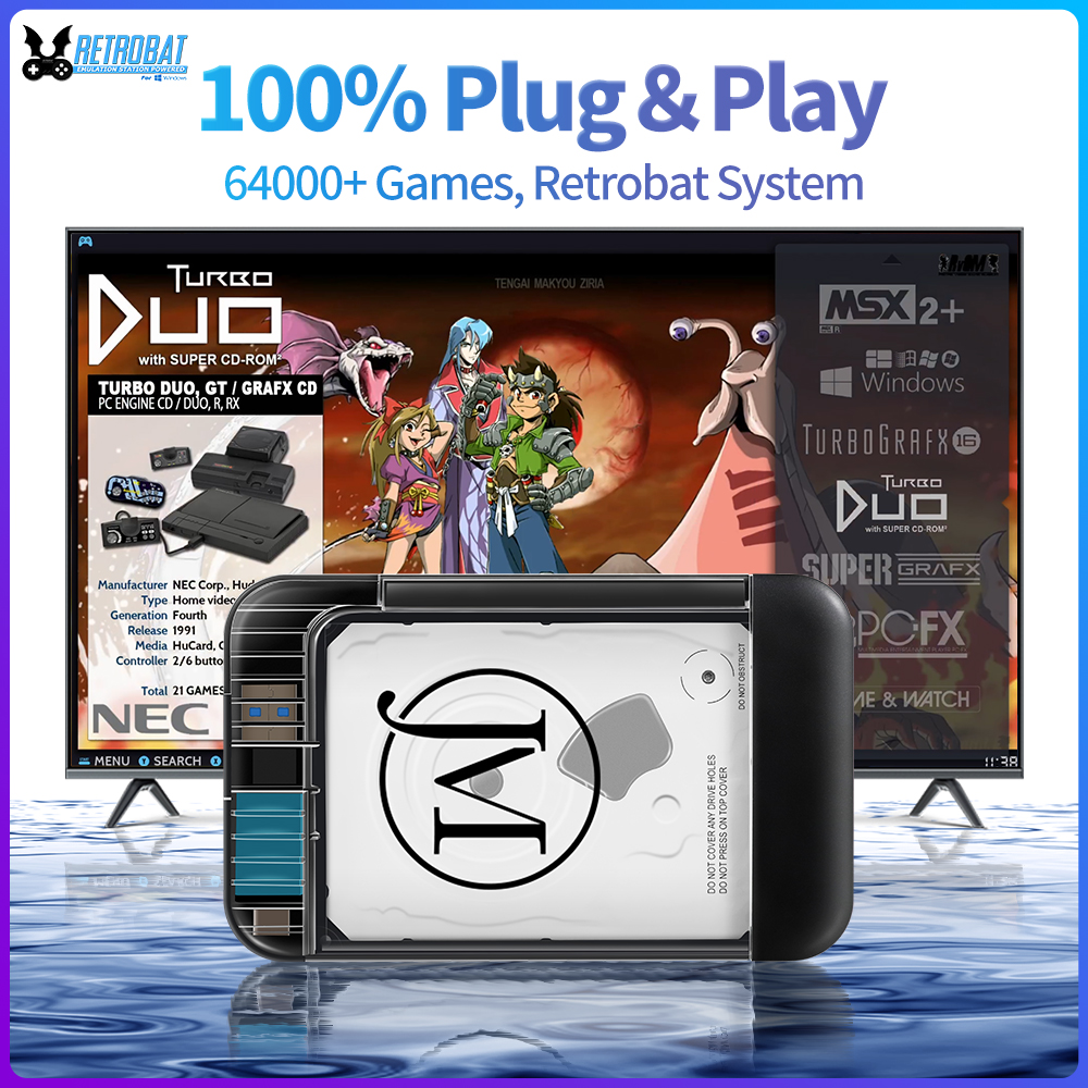Retro Gaming Devices - RETROBAT Portable 500G Gaming HDD Consoles