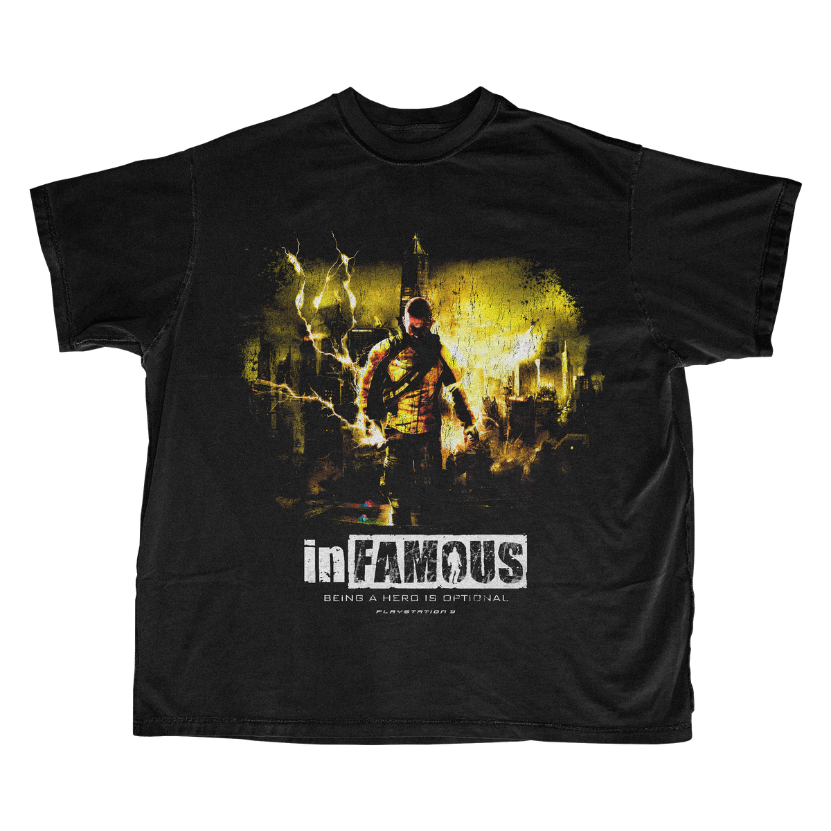 Retro Gaming T Shirts - InFAMOUS Cole MacGrath Retro Action T