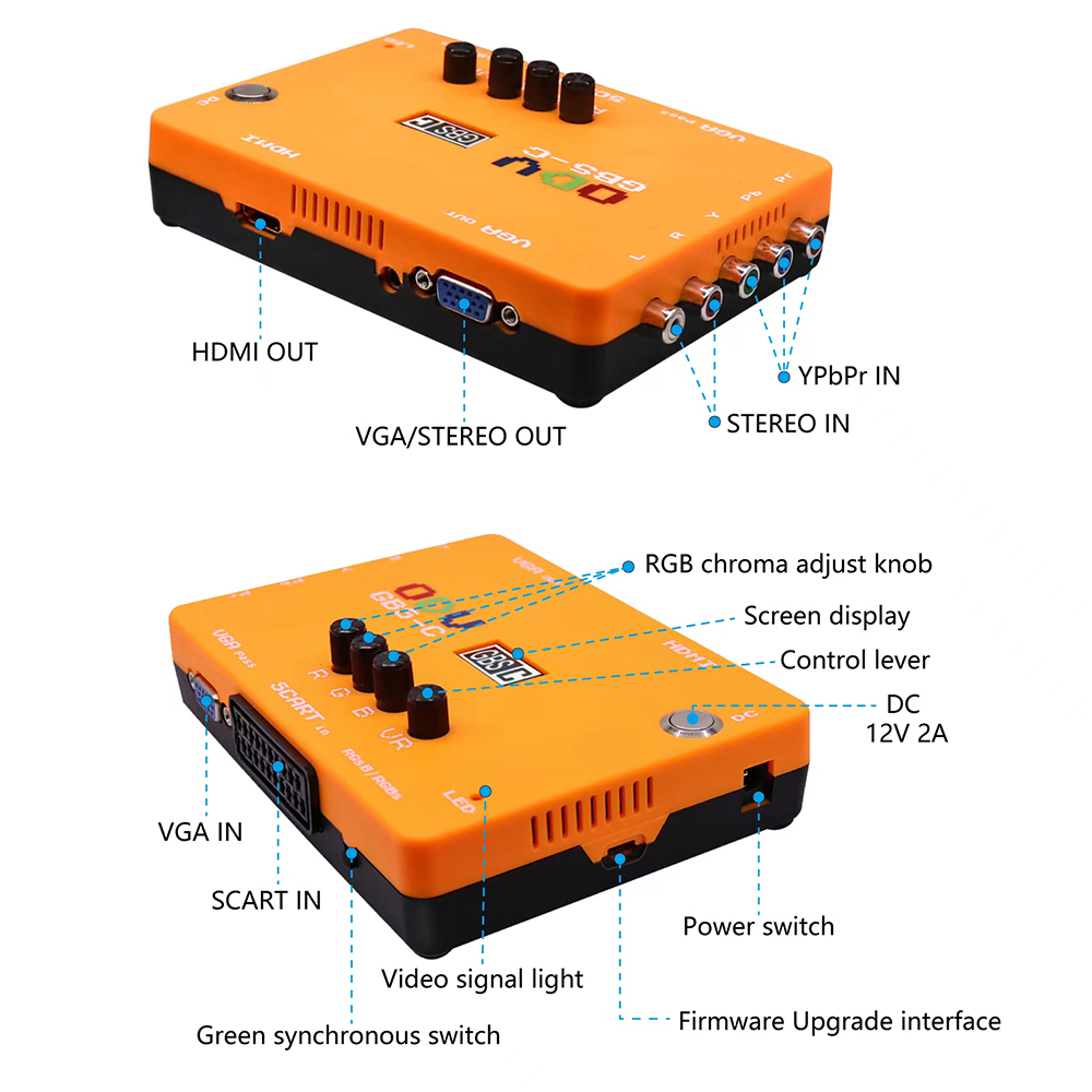 Retro Gaming Art - ODV-GBS-C Component/VGA/Scart to VGA/HDMI-Compatible Scan Converter