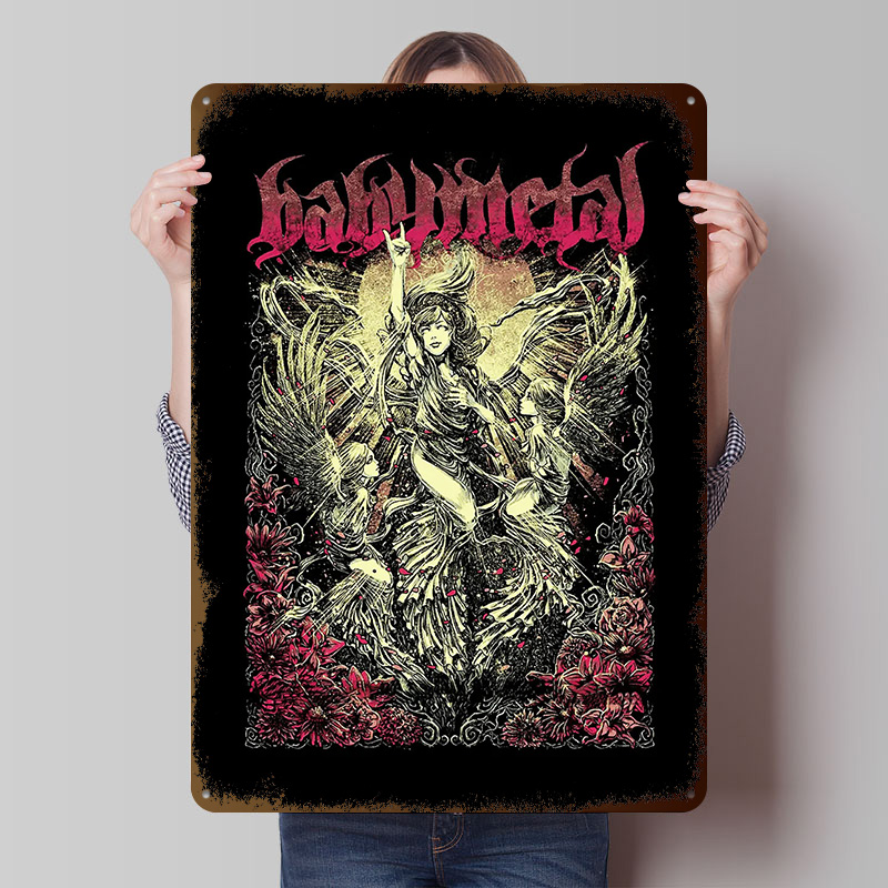 Retro Poster Gaming - Babymetal Angel Artwork Tinplate Posters Customizable