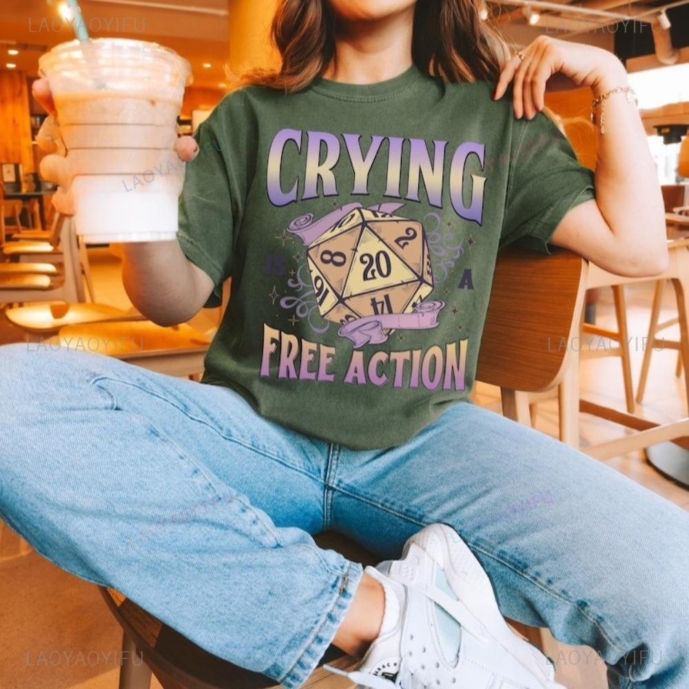 Funny DnD Crying Is A Free Act - Retro Gaming Shirt review and price