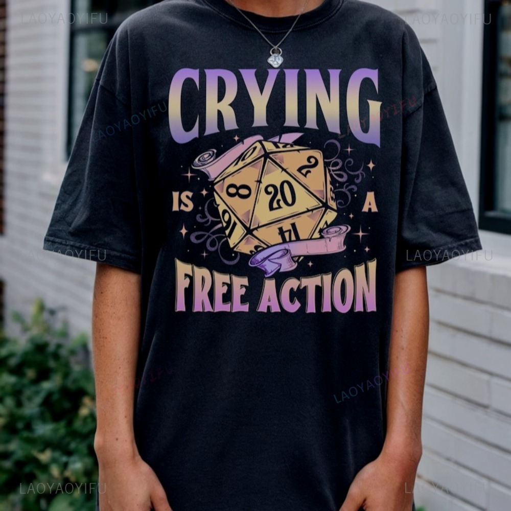 Funny DnD Crying Is A Free Act - Retro Gaming Shirt review and price