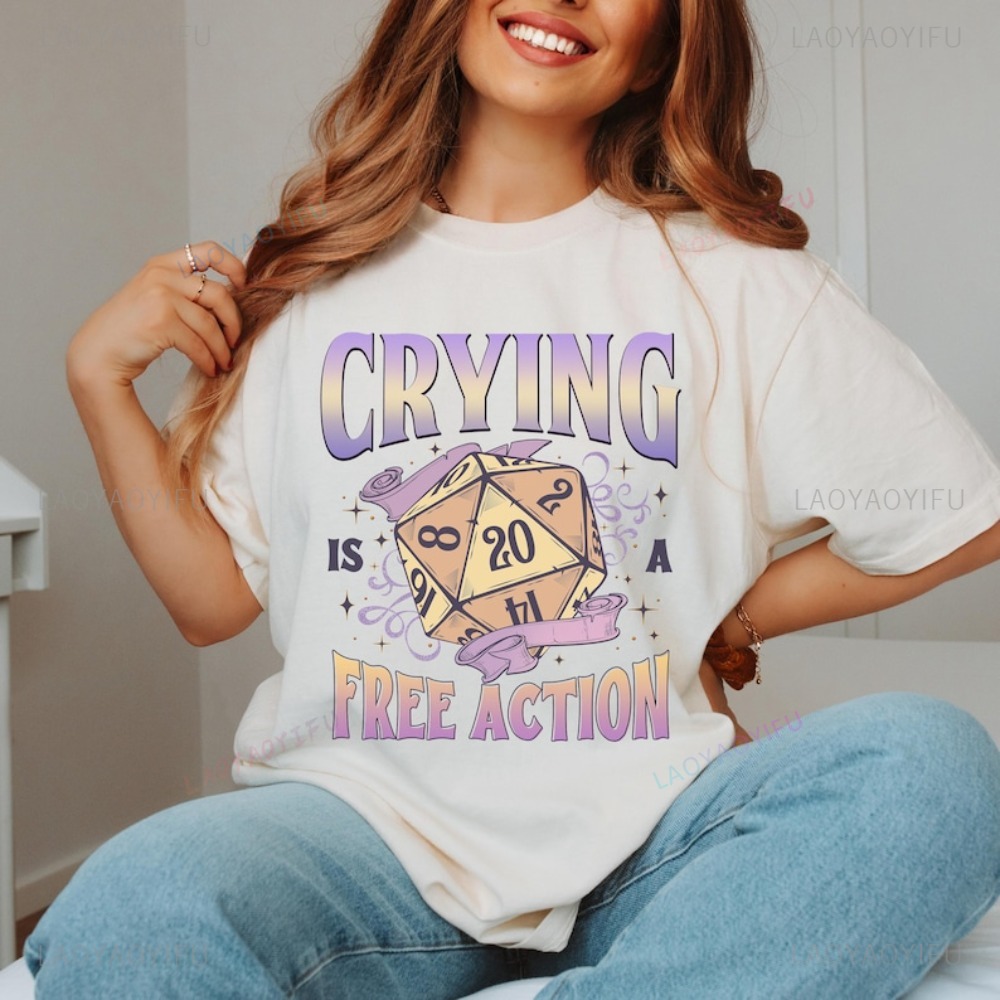 Funny DnD Crying Is A Free Act - Retro Gaming Shirt review and price