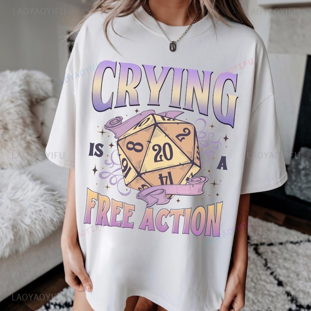 Funny DnD Crying Is A Free Act - Retro Gaming Shirt review and price
