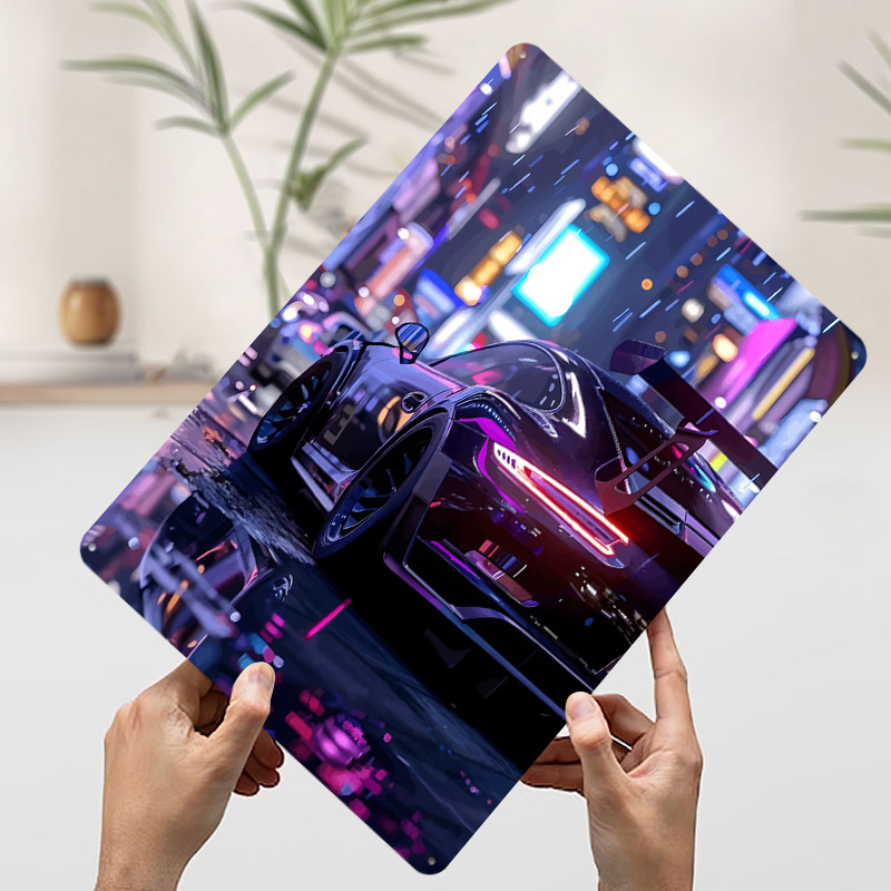Sleek in Rainy Cityscape Car P - Retro Poster Gaming review and price