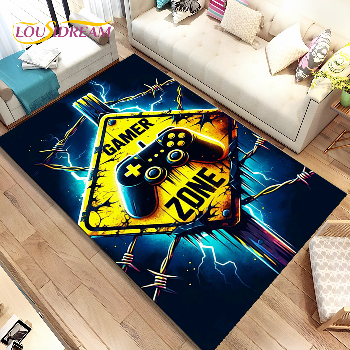 Cartoon Game Gamer Gamepad Rug - Retro Gaming Rug review and price