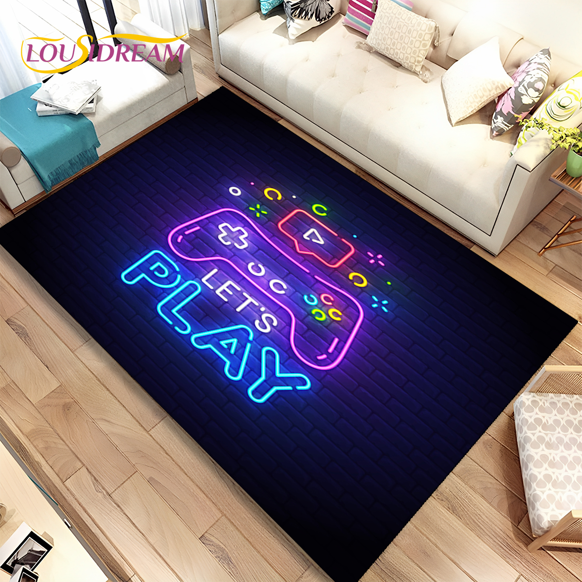 Cartoon Game Gamer Gamepad Rug - Retro Gaming Rug review and price
