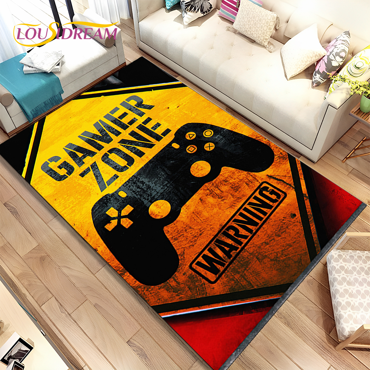 Cartoon Game Gamer Gamepad Rug - Retro Gaming Rug review and price