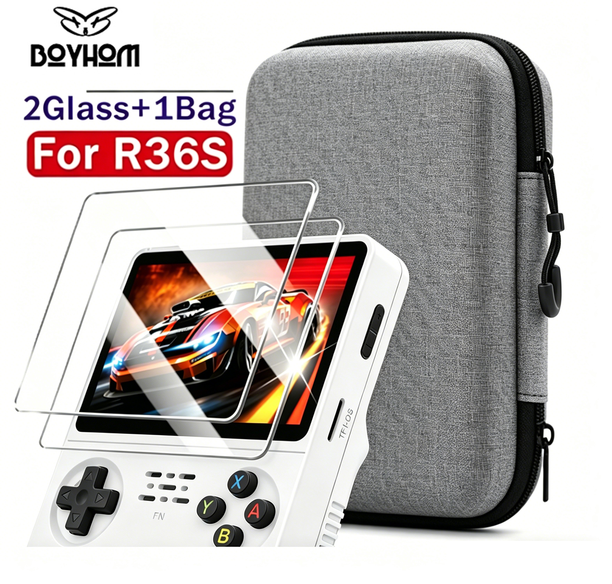 BOYHOM Official R36S Tempered  - Retro Gaming Images review and price