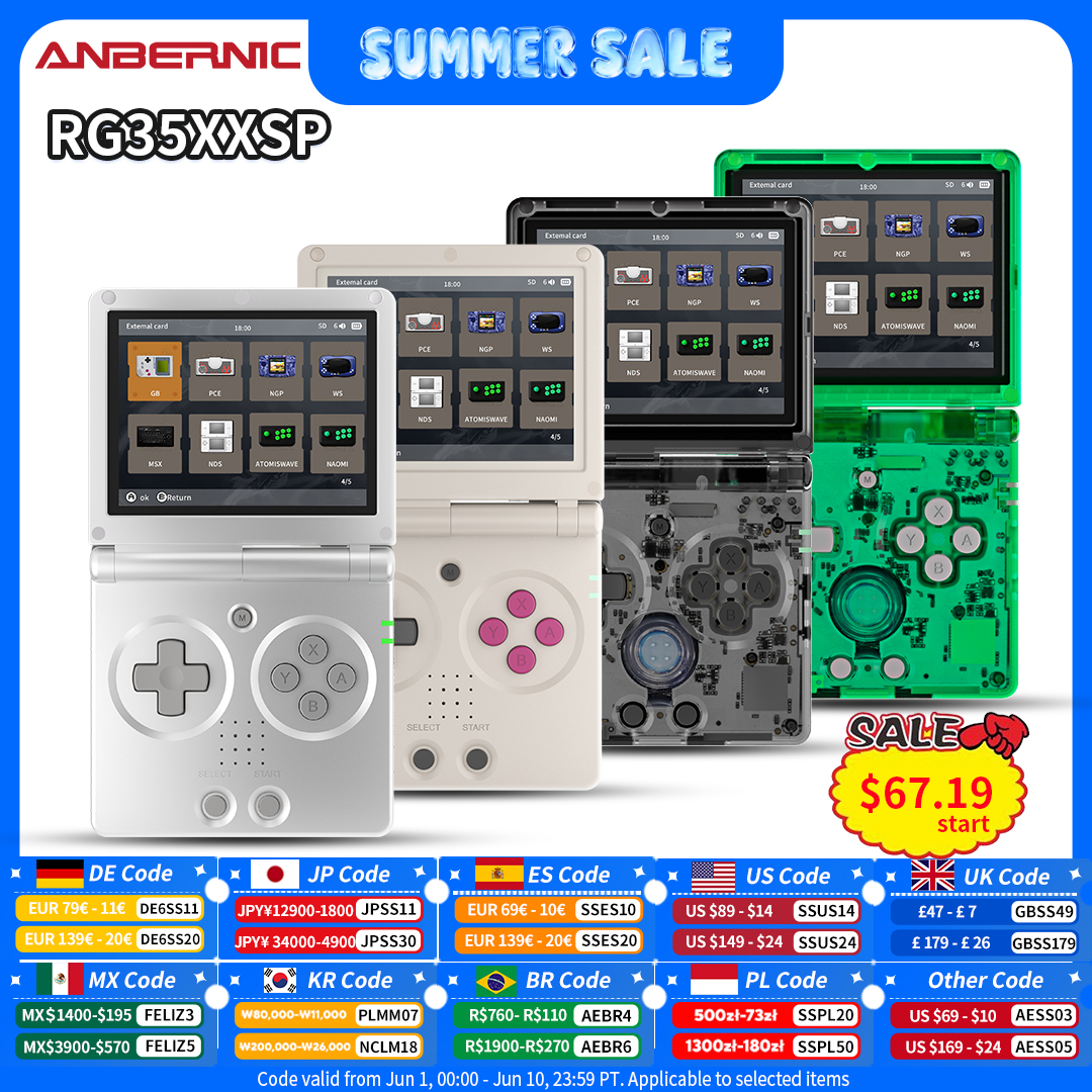 Anbernic RG35XXSP Retro Flip H - Retro Gaming Emulator Console review and price