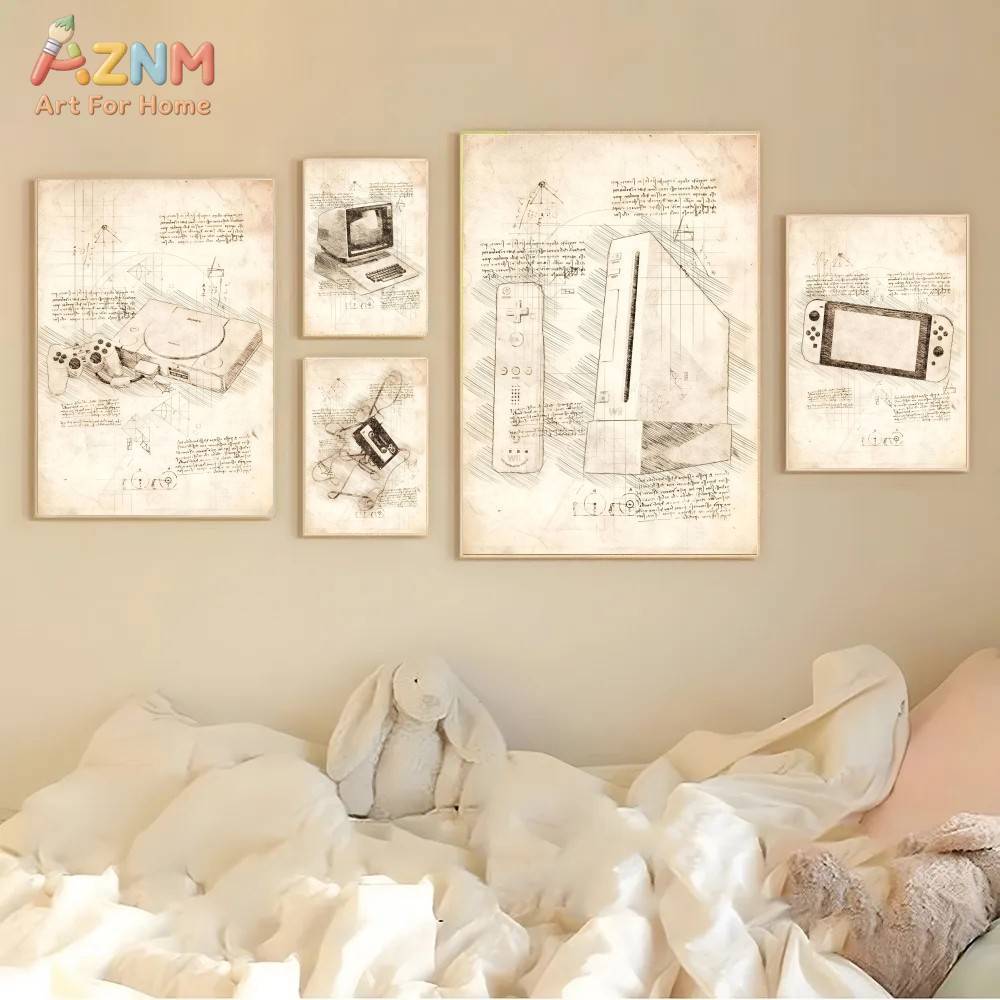 AZNM Vintage Game Console Sket - Retro Poster Gaming review and price