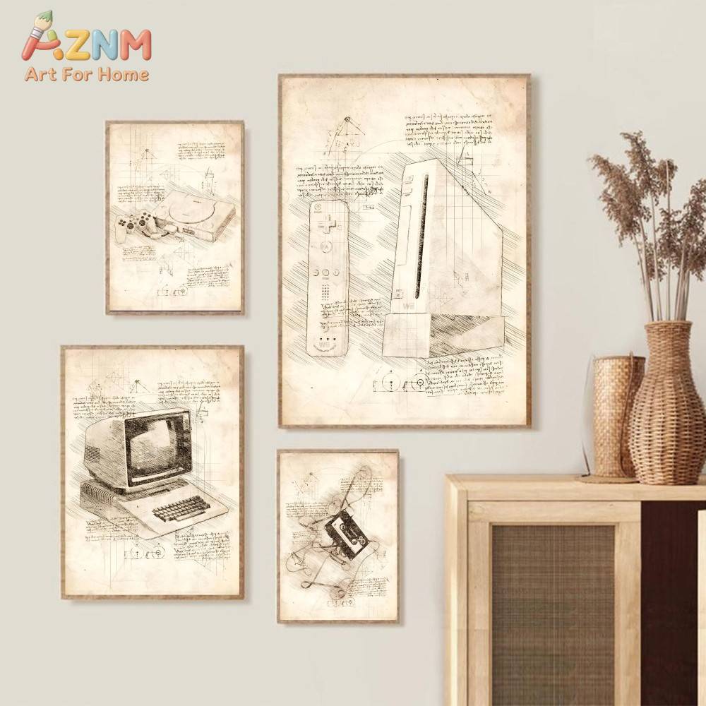 AZNM Vintage Game Console Sket - Retro Poster Gaming review and price