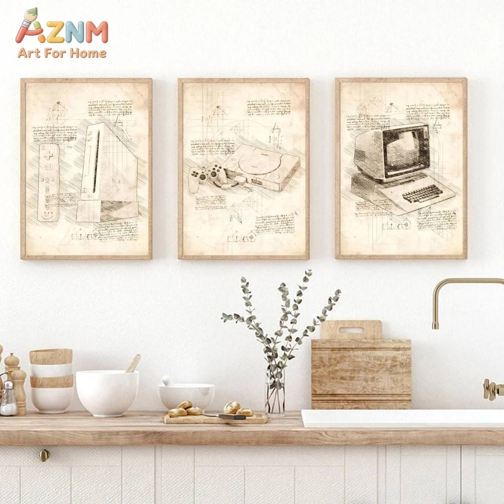 AZNM Vintage Game Console Sket - Retro Poster Gaming review and price