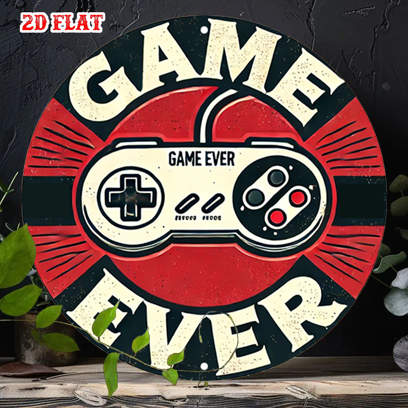 2D Flat 1pc Retro Gaming Round - Retro Gaming Art review and price