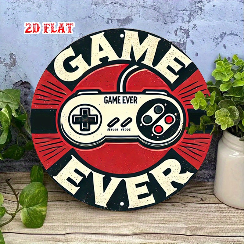 2D Flat 1pc Retro Gaming Round - Retro Gaming Art review and price