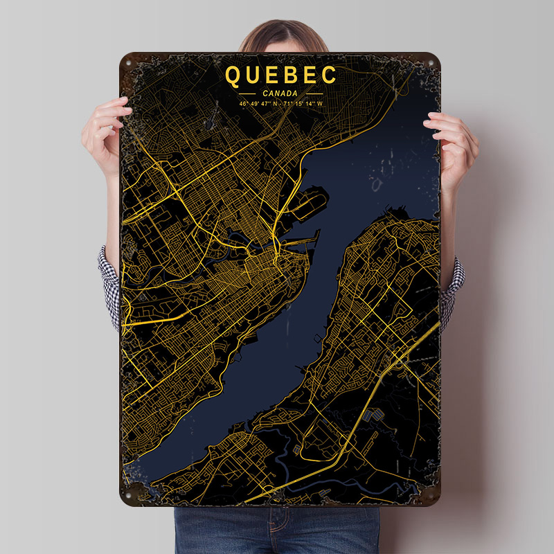 Quebec Golden Map Poster Custo - Retro Gaming Quebec review and price