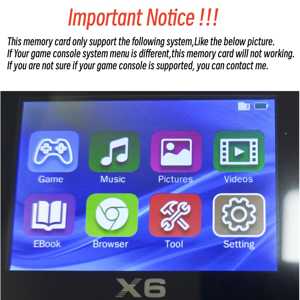Game Card For X6 Game Console  - Retro Gaming X6 review and price