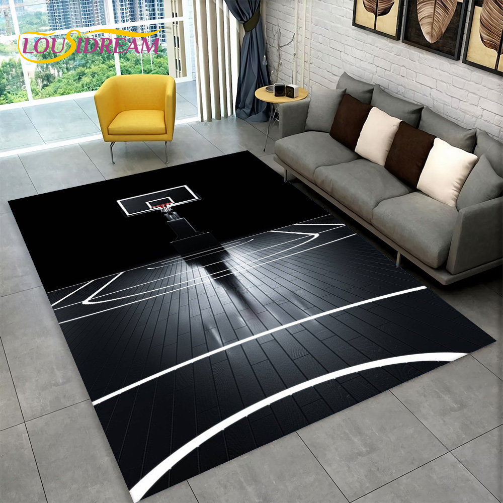 3D Basketball Cour Cartoon Are - Retro Gaming Rug review and price