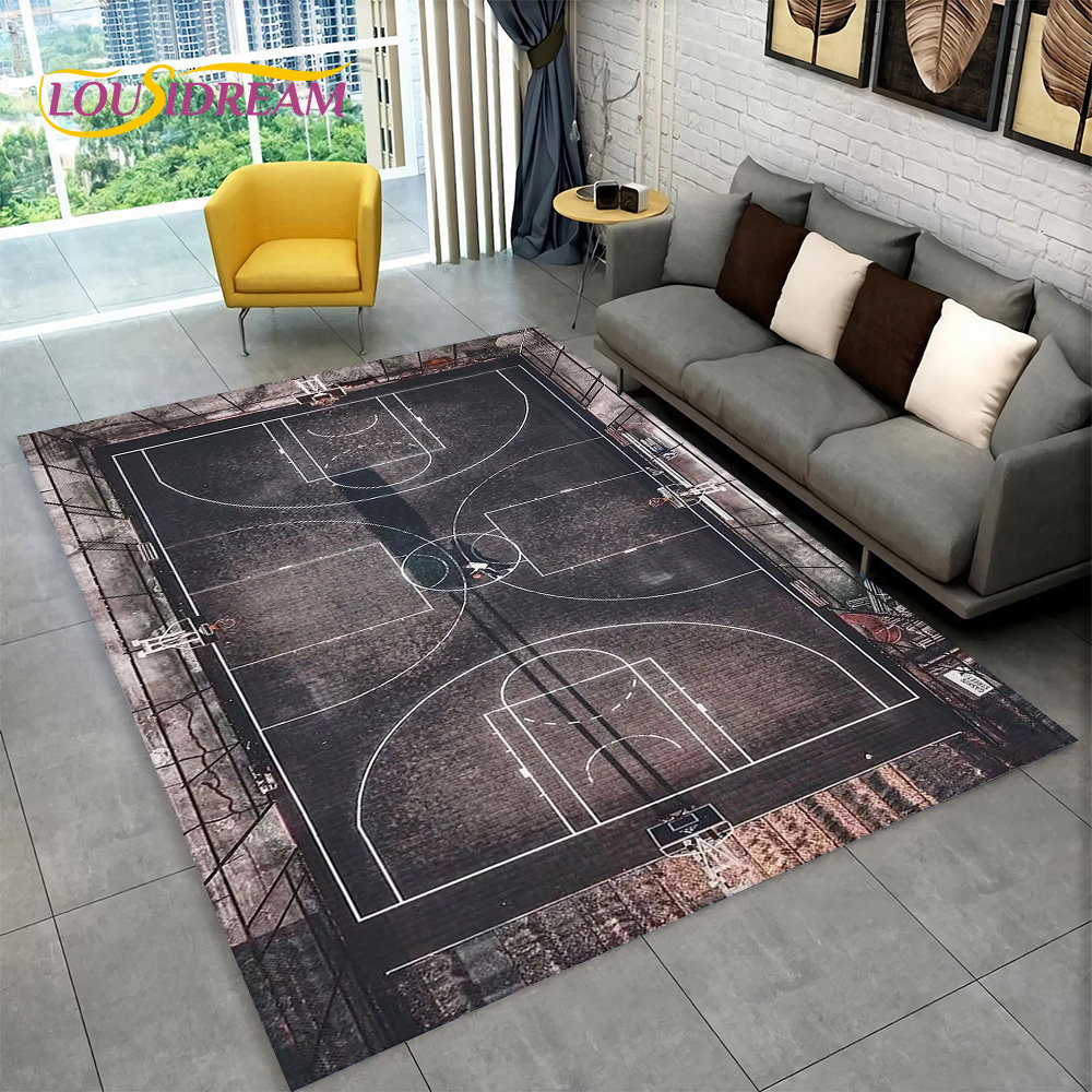 3D Basketball Cour Cartoon Are - Retro Gaming Rug review and price