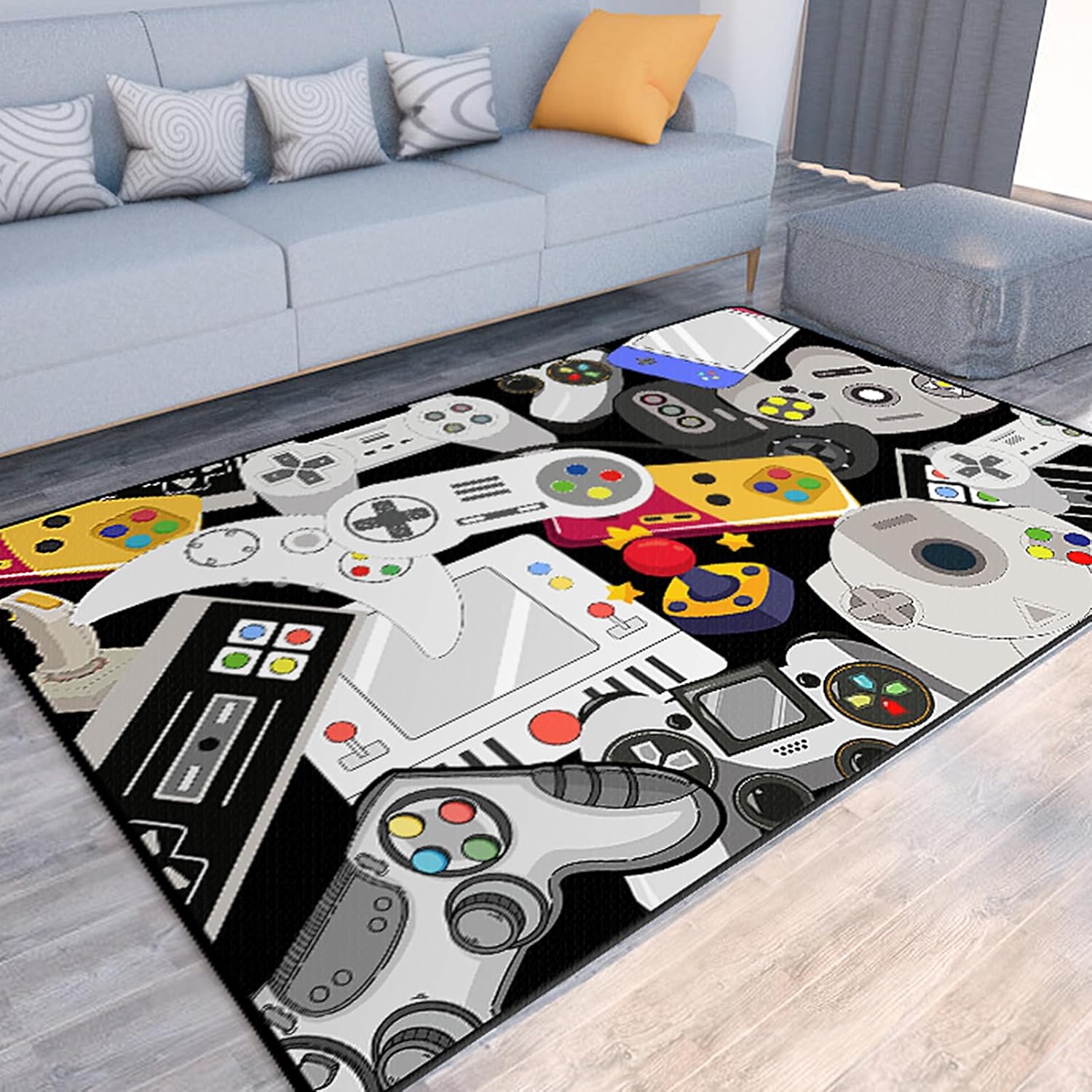 Retro Game Controller Print Ar - Retro Gaming Rug review and price